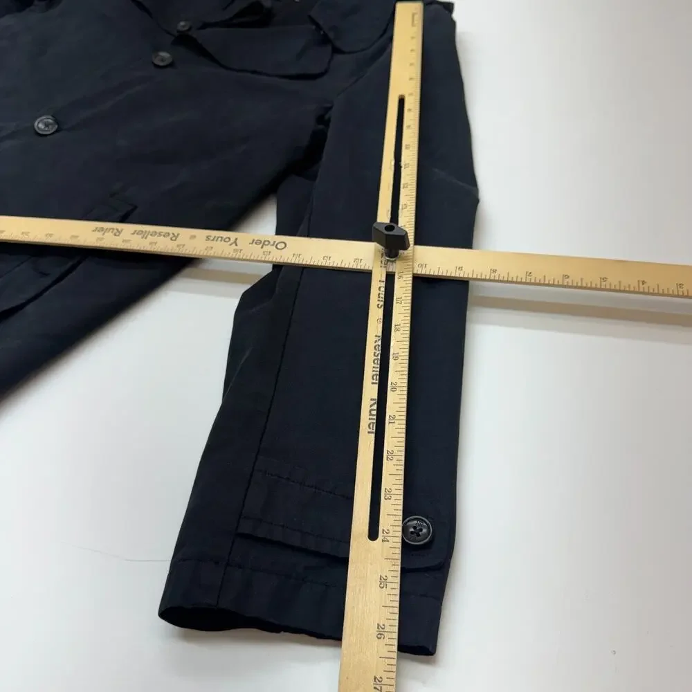 Mens Banana Republic Dark Navy Trench Coat Rain Garment Dye Preppy Large
